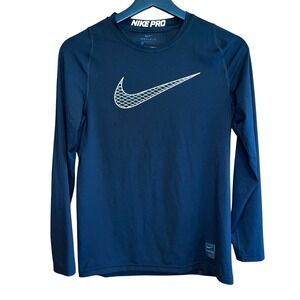 Nike Pro Dri-FIT Youth L Long Sleeve Athletic Training Top Black Performance